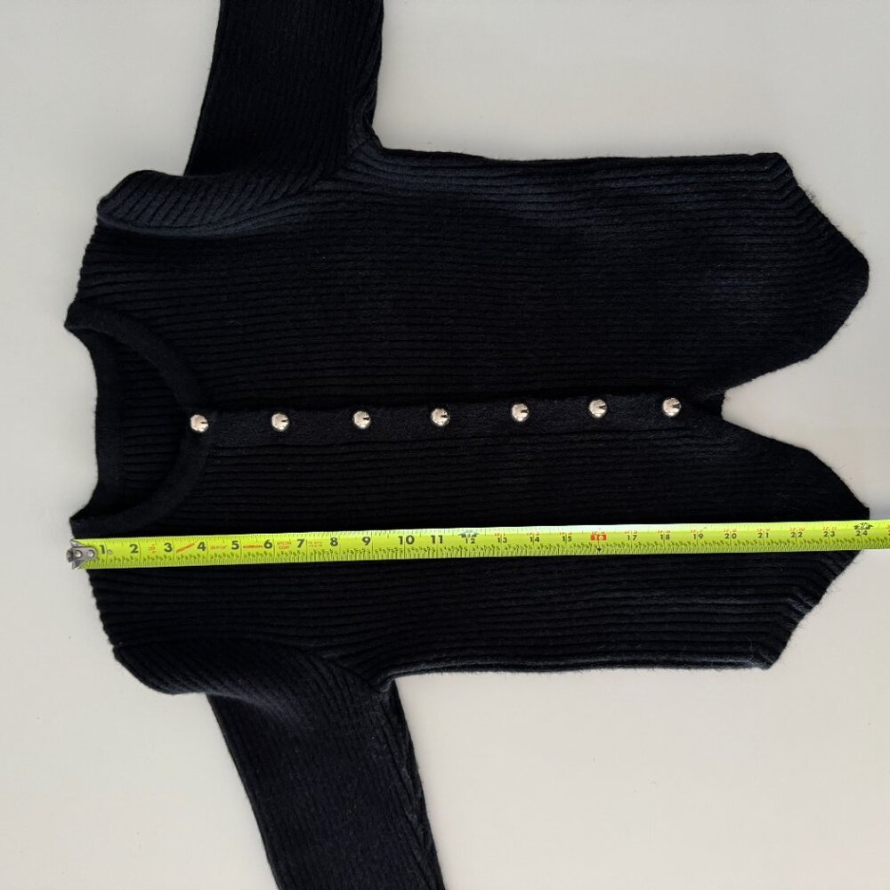 Commense Button Down Split Cardigan Black, Size M - image 8